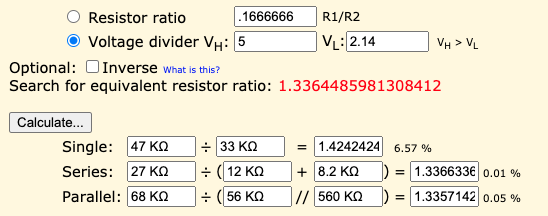 Resistor ratio solving for Vref