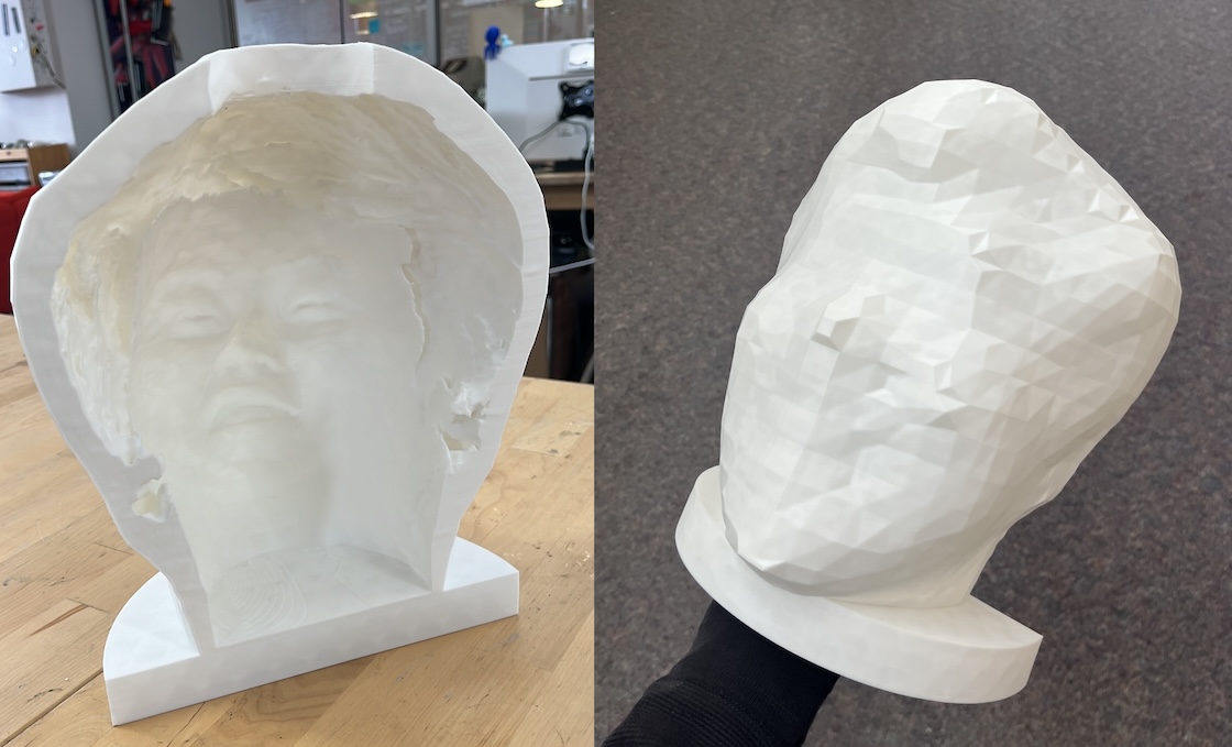 3D printed mold, inside and outside view