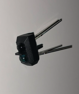 IR reflectance sensors. 4 pin, one LED and one phototransistor with a light filter.