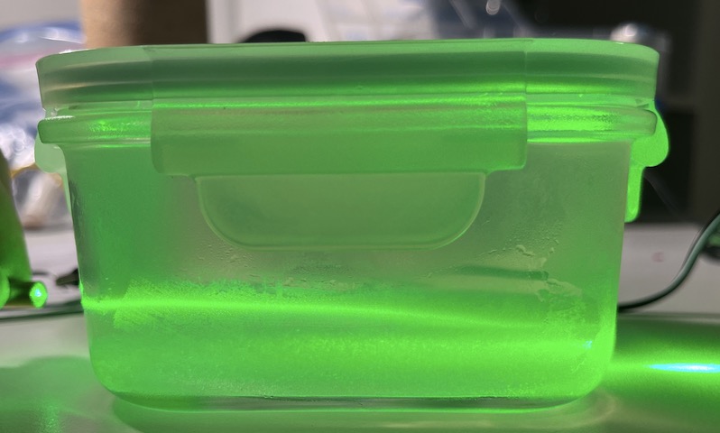 Green laser experiment in gelatin