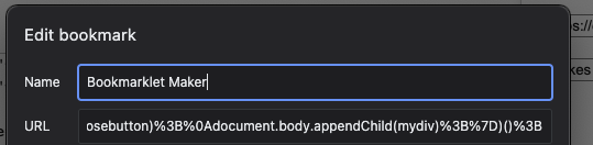 Adding bookmarklet manually