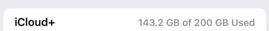 iCloud storage reduces from 199GB to 143GB after downloading 7GB of videos