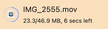 Downloaded video file is 47 MB
