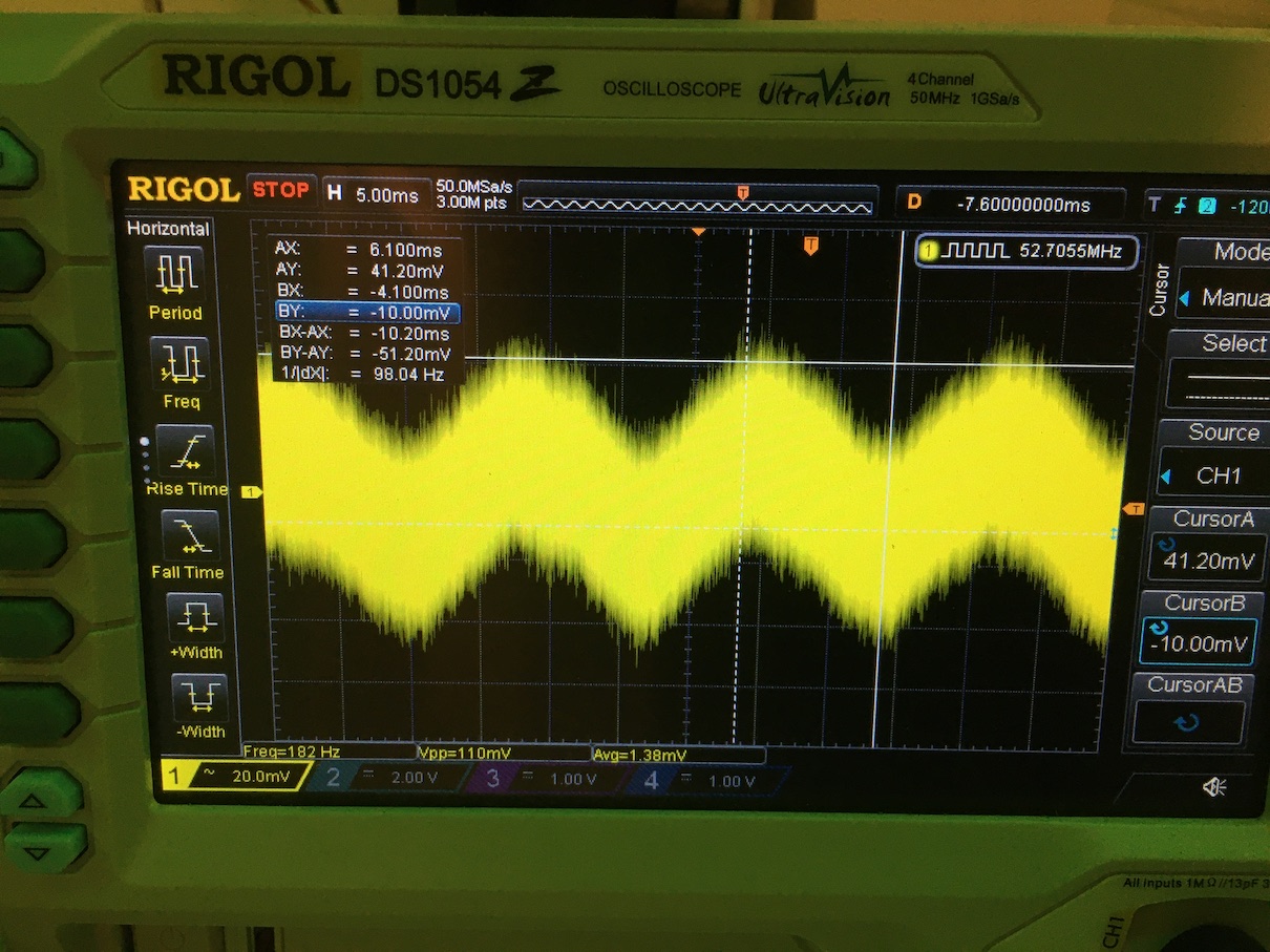 Shorted inputs signal on INA output