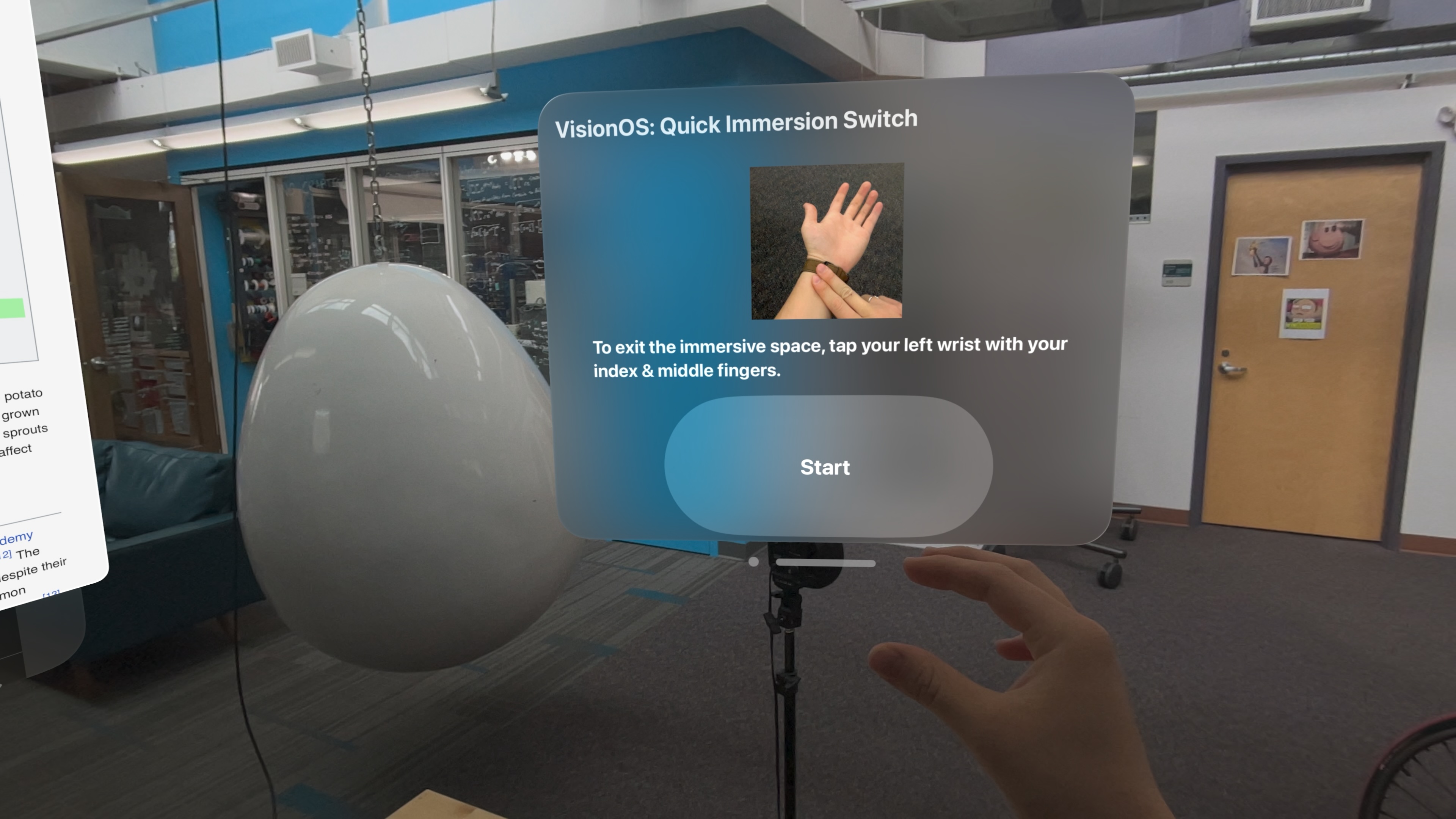 2. User decides to go into an Immersive Space to work with a 3D asset