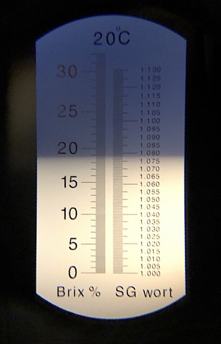 Lychee refractometer photo, 18.8% sugar